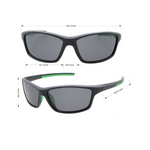 Blake Polarised Wayfarer Sunglasses (Unisex) - Black Green
